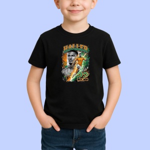 Tricou Sebastien Haller Coasta De Fildes Atacant Fotbal, din bumbac 100%, tricou negru Copii | Dama | Barbat - Img 2