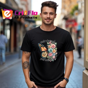 Tricou Seek what sets your soul on fire fluture si trandafiri mesaj motivant Copii | Dama | Barbat Barbat - Img 18