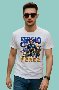 Tricou Sergio Perez Colaj Pilot Red Bull Echipa Formula 1, Copii | Dama | Barbat - Img 2