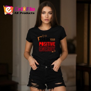 Tricou Share Your Positive Energy Text Rosu V2, din bumbac 100%, tricou negru Copii | Dama | Barbat - Img 7