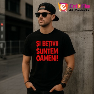 Tricou si betivii suntem oameni mesaj comic, Copii | Dama | Barbat , tricou negru