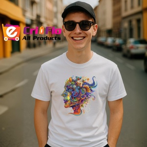 Tricou Silueata barbateasca in stil psihedelic intens Copii | Dama | Barbat - Img 5