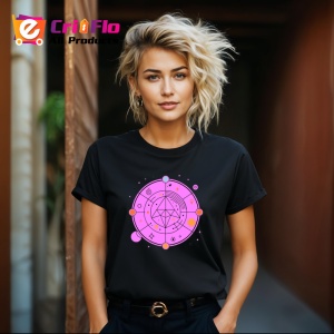 Tricou Simbol Geometric Roz Abstract Esoteric, Copii | Dama | Barbat, culoare negru - Img 12