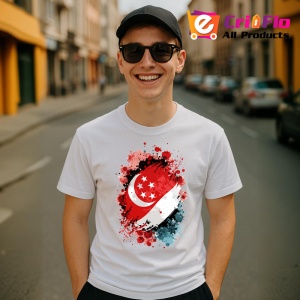 Tricou Singapore Steag Splash Art, Copii | Dama | Barbat - Img 6