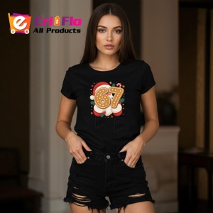 Tricou SIX SEVEN 67 Biscuiti Festivi, din bumbac 100%, tricou negru, Copii | Dama | Barbat - Img 3