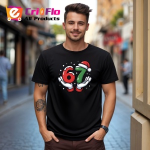 Tricou SIX SEVEN 67 Cadou De Craciun, din bumbac 100%, tricou negru, Copii | Dama | Barbat