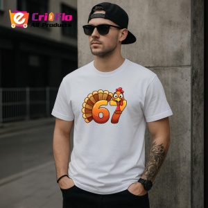 Tricou SIX SEVEN 67 Curcan Cifra, din bumbac 100%, tricou alb, Copii | Dama | Barbat