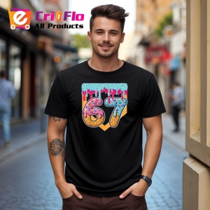 Tricou SIX SEVEN 67 Donut Drip Color, din bumbac 100%, tricou negru, Copii | Dama | Barbat - Img 2