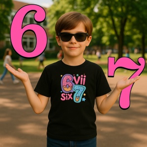 Tricou SIX SEVEN 67 Donut Pop Art, din bumbac 100%, tricou negru, Copii | Dama | Barbat