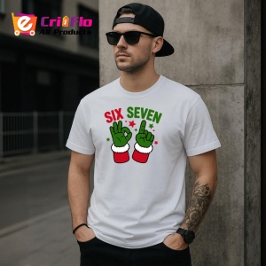 Tricou SIX SEVEN 67 Gest Verde Dubla Mana, din bumbac 100%, tricou alb, Copii | Dama | Barbat - Img 2
