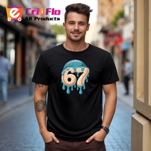 Tricou SIX SEVEN 67 Inghetata Topita, din bumbac 100%, tricou negru, Copii | Dama | Barbat - Img 2