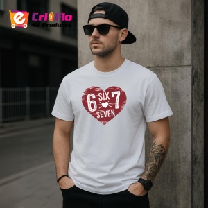Tricou SIX SEVEN 67 Inima Lemn Vintage, din bumbac 100%, tricou alb, Copii | Dama | Barbat