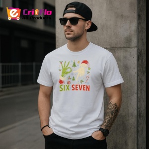 Tricou SIX SEVEN 67 Maini Craciun Artistic, din bumbac 100%, tricou alb, Copii | Dama | Barbat
