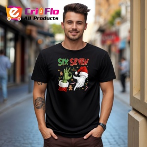 Tricou SIX SEVEN 67 Mana Craciun Clasica, din bumbac 100%, tricou negru, Copii | Dama | Barbat