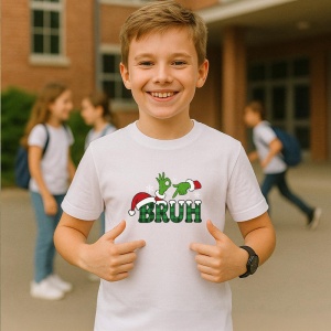Tricou SIX SEVEN 67 Mana Verde Bruh, din bumbac 100%, tricou alb, Copii | Dama | Barbat