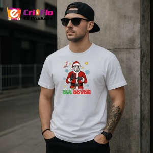 Tricou SIX SEVEN 67 Masca Horror Craciun, din bumbac 100%, tricou alb, Copii | Dama | Barbat - Img 2