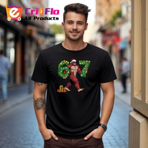 Tricou SIX SEVEN 67 Muschi Craciun Funny, din bumbac 100%, tricou negru, Copii | Dama | Barbat - Img 2