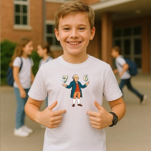 Tricou SIX SEVEN 67 Personaj Istoric Educativ, din bumbac 100%, tricou alb, Copii | Dama | Barbat - Img 2