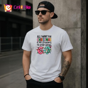 Tricou SIX SEVEN 67 Profesor Craciun Gluma, din bumbac 100%, tricou alb, Copii | Dama | Barbat