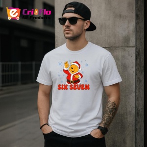 Tricou SIX SEVEN 67 Urs Craciun Vesel, din bumbac 100%, tricou alb, Copii | Dama | Barbat - Img 2