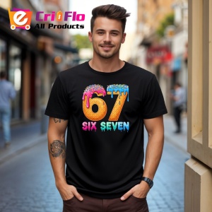 Tricou SIX SEVEN 67 Waffle Colorat, din bumbac 100%, tricou negru, Copii | Dama | Barbat