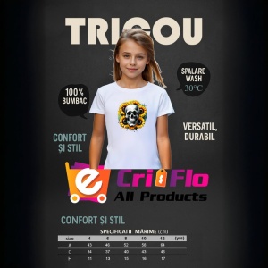 Tricou skull with sunflowers, craniu cu floarea soarelui, Copii | Dama | Barbat - Img 9