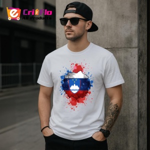 Tricou Slovenia Steag Splash Art, Copii | Dama | Barbat - Img 5