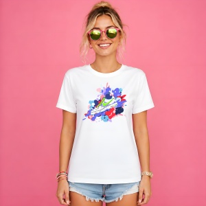 Tricou Sneaker Lime Green Splash Abstract Urban Streetwear Design, din bumbac 100% Copii | Dama | Barbat