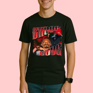 Tricou Snoop Dogg - Bold Red Style, muzica Rap, Dama | Barbat | Copii, Culoare Negru