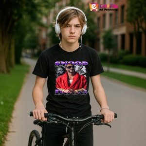 Tricou Snoop Dogg - Red Jacket, muzica Hip-Hop (Gangsta Rap), Dama | Barbat | Copii, Culoare Negru - Img 10