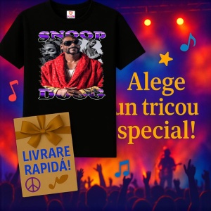 Tricou Snoop Dogg - Red Jacket, muzica Hip-Hop (Gangsta Rap), Dama | Barbat | Copii, Culoare Negru - Img 15