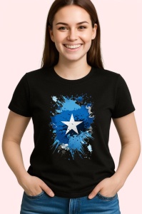 Tricou Somalia Steag Splash Art, Copii | Dama | Barbat, culoare negru - Img 3