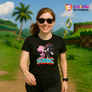 Tricou Sonic Amy si Shadow - Confruntare Eleganta Copii | Dama | Barbat - Img 12