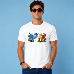 Tricou Sonic Green Hill Zone Urban Game Typography, din bumbac 100% Copii | Dama | Barbat - Img 2