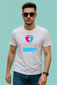 Tricou Soon To Be Daddy Albastru, din bumbac 100%, tricou alb, Dama | Barbat