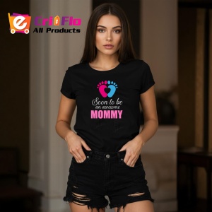 Tricou Soon To Be Mommy Roz, din bumbac 100%, tricou negru, Dama | Barbat