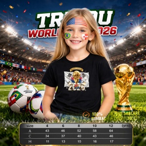 Tricou South Korea World Cup 2026 Fifa V2, din bumbac 100%, tricou negru, Copii | Dama | Barbat - Img 4