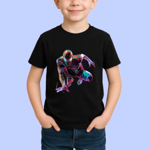 Tricou Spiderman in stil graffiti portret artistic Copii | Dama | Barbat, culoare negru - Img 4