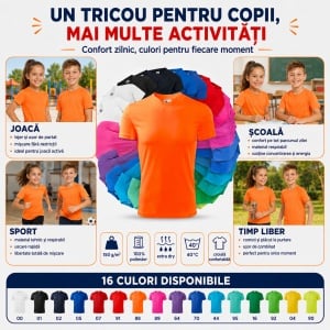 Tricou sport copii Malfini Fantasy 147 – 100% poliester, pentru fete și băieți, ideal pentru activități sportive - Img 5