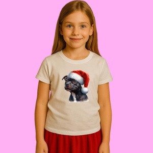Tricou Staffordshire Bull Terrier Craciun Realist, din bumbac 100%, tricou alb, Copii | Dama | Barbat - Img 2