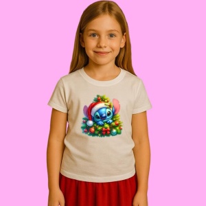 Tricou Stitch Ascuns In Coronita De Brad, din bumbac 100%, tricou alb, Copii | Dama | Barbat - Img 2