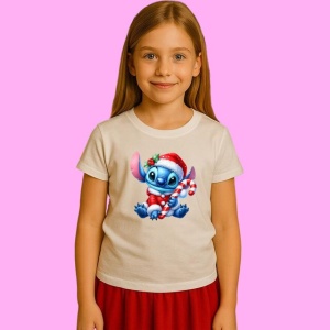 Tricou Stitch Coace Fursecuri Cu Mos, din bumbac 100%, tricou alb, Copii | Dama | Barbat - Img 2