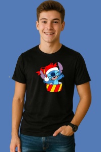 Tricou Stitch In Cutie De Cadou, din bumbac 100% Copii | Dama | Barbat - Img 3
