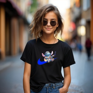 Tricou Stitch Music Tricou Negru - Copii | Dama | Barbat