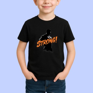 Tricou Strong Silueta Contur Portocaliu, Copii | Dama | Barbat, culoare negru - Img 3