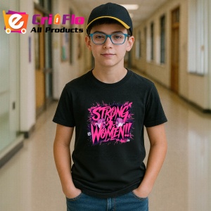 Tricou Strong Women Text Roz Motivational, Copii | Dama | Barbat, culoare negru - Img 10