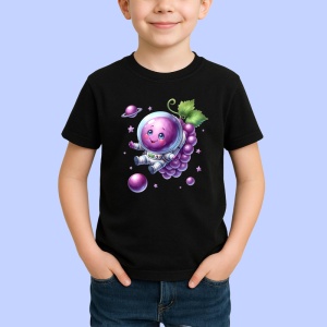Tricou Strugure amuzant de vara astronaut, Fructe, Copii | Dama, culoare negru