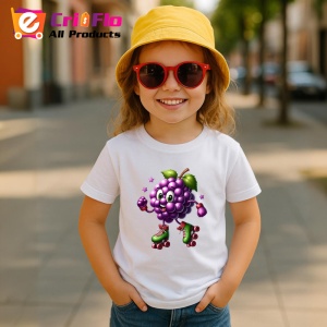 Tricou Strugure amuzant de vara pe role, Fructe, Copii | Dama - Img 4