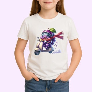 Tricou Strugure amuzant de vara pe scuter, Fructe, Copii | Dama