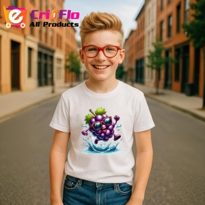 Tricou Strugure amuzant de vara sarind in apa, Fructe, Copii | Dama - Img 5